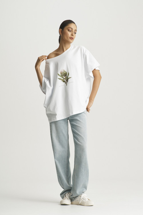 Футболка oversize белая,  SYNERGY - 4