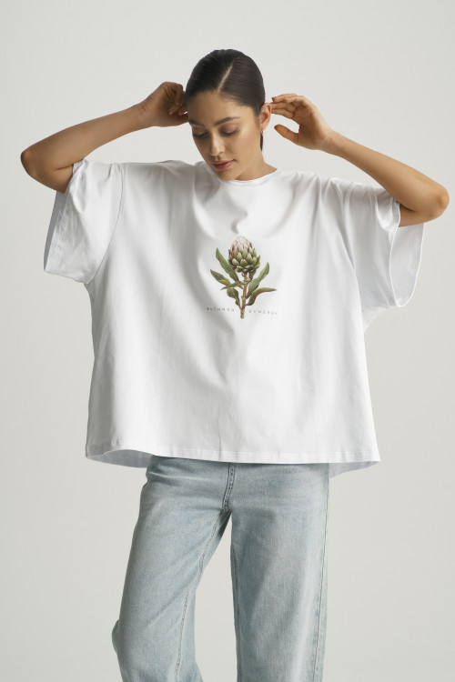 Футболка oversize белая,  SYNERGY
