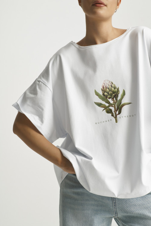Футболка oversize белая,  SYNERGY - 2