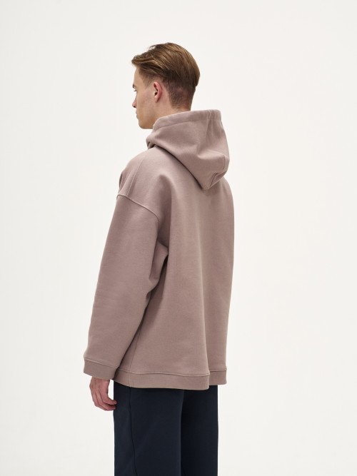 Худи из футера Walk Oversize, бежевый - 3