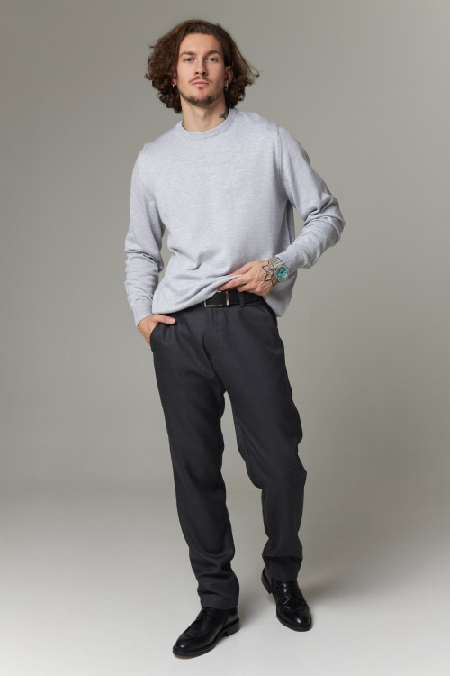 Брюки из шерсти Classic Straight Wool, графит - 3