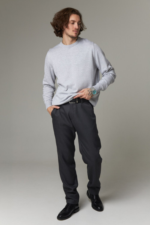 Брюки из шерсти Classic Straight Wool, графит - 4