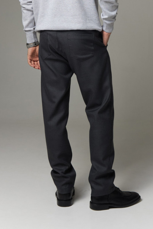 Брюки из шерсти Classic Straight Wool, графит - 2