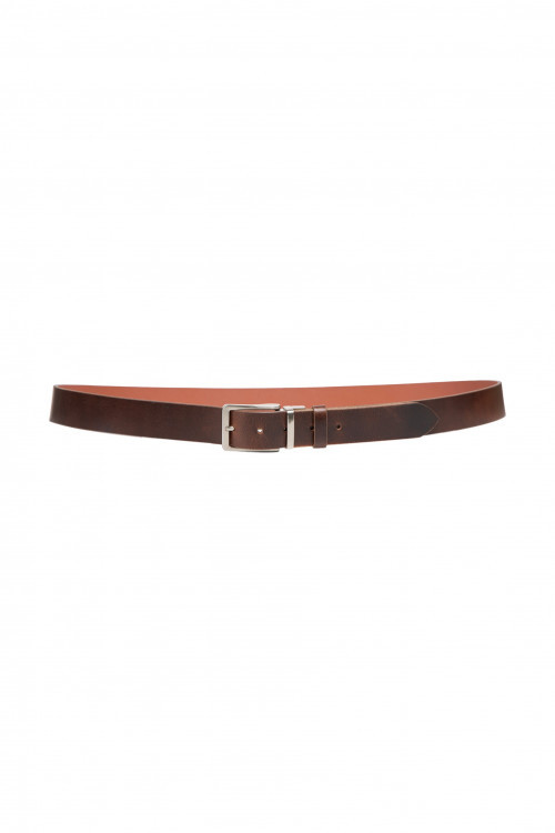 Ремень из итальянской кожи Italian Leather, коричневый - 4