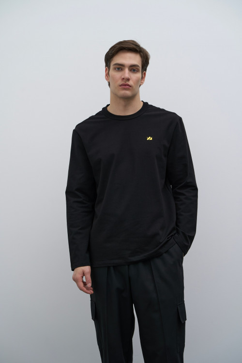 Лонгслив Cotton Basic, черный