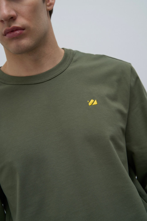 Лонгслив Cotton Basic, хаки