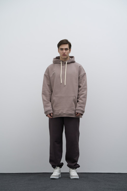 Худи из футера Walk Oversize, бежевый - 2