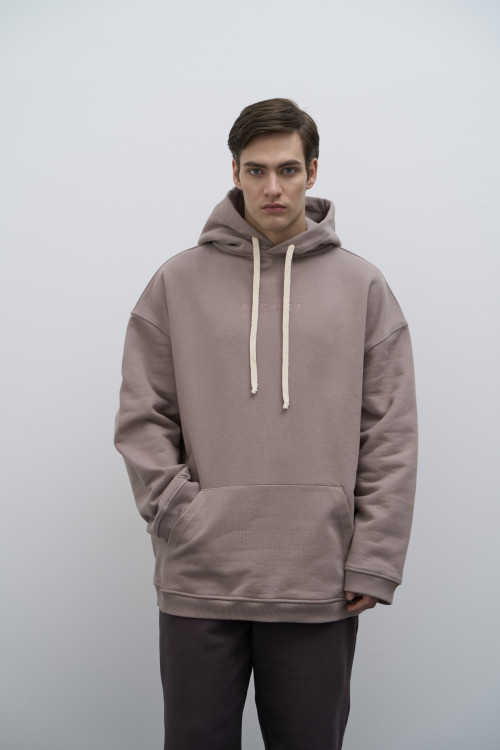 Худи из футера Walk Oversize, бежевый