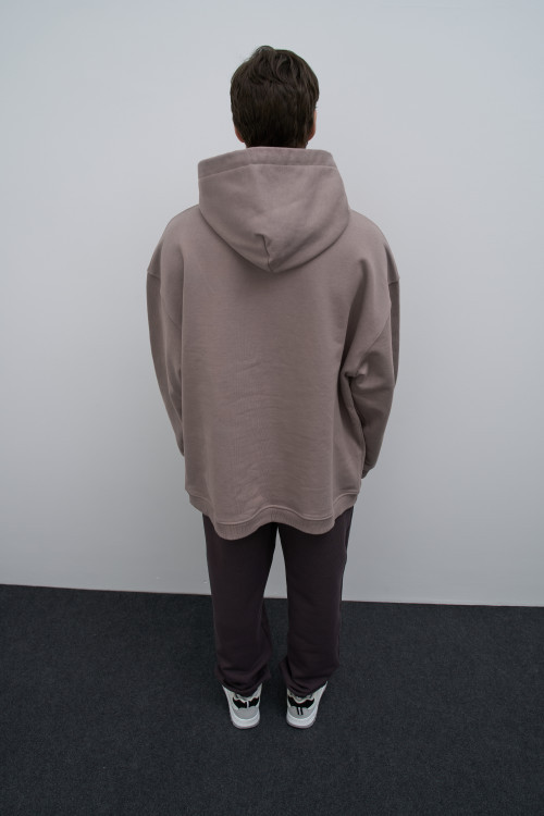 Худи из футера Walk Oversize, бежевый - 4
