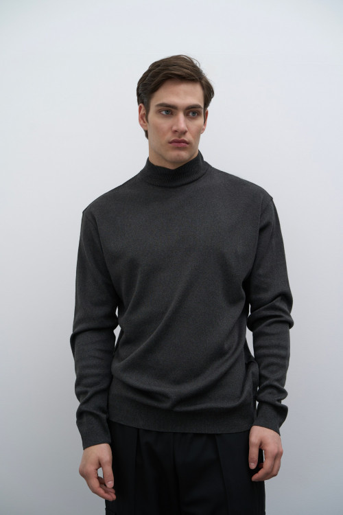 Водолазка из смесовой шерсти Base Wool, графит
