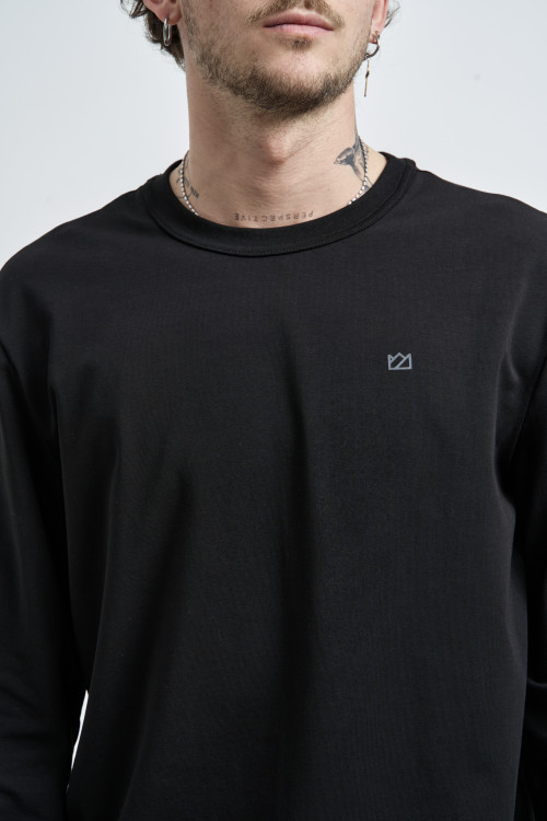 Лонгслив Cotton Basic, черный - 2