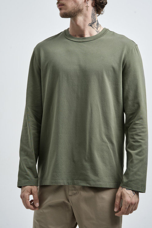 Лонгслив Cotton Basic, хаки - 2