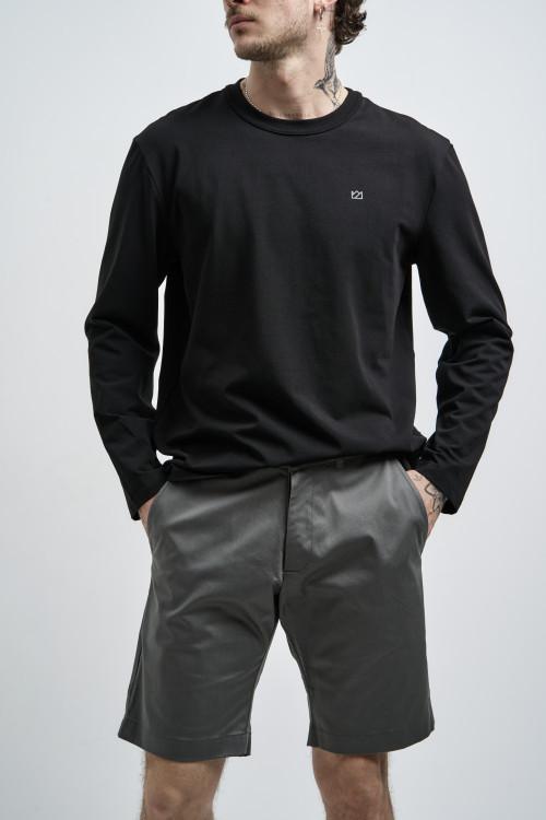 Шорты из хлопка Classic Straight, графит - 2